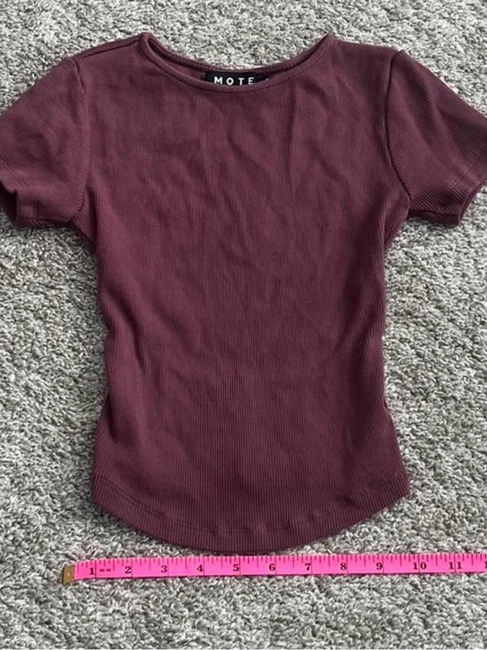 Motel Rocks Ribbed Short Sleeve Top in Mauve